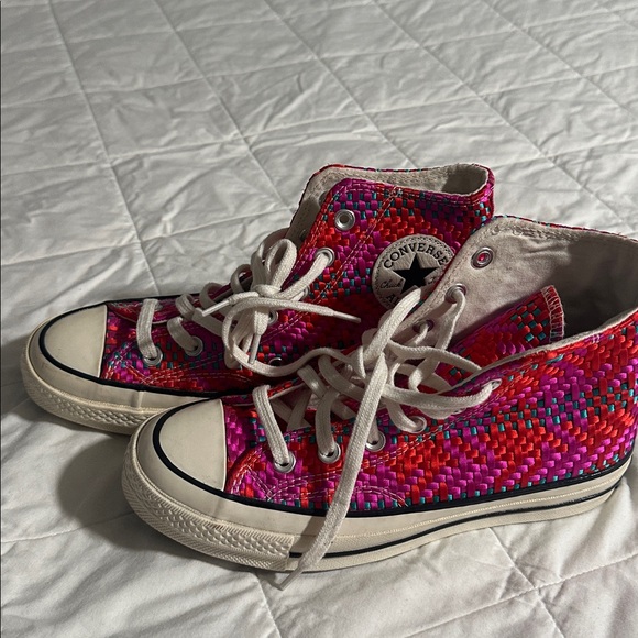 Converse Woven Pink and Red High-Tops - Picture 1 of 8